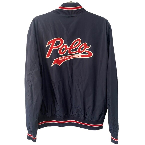 Polo Ralph Lauren Popover P Varsity Jacket, Aviator Navy (M) - Bold Graphic Sz L - Picture 6 of 6
